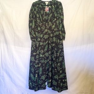 NWT 3XL Clarice Coat Dress in Black Ground Garden of Eden Crepe